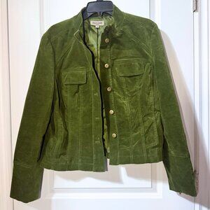 Pierre Cardin Vintage Green Velvet Blazer – Size M/L | Excellent Condition